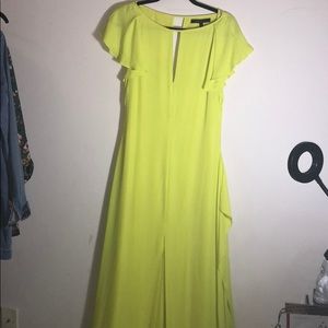 BCBG Lime Ruffle Mermaid Gown